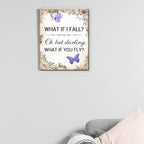 Inspirational Purple Butterfly Wall Art Decor, What If You Fly Motivational - Image 7