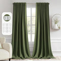 MIULEE Olive Green Back Tab Blackout Curtain 96 Inch Long 2 Panels Set by MIULEE