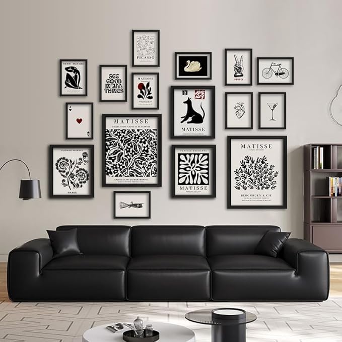 ANERZA 16 PCS Black and White Wall Art Decor, Matisse Abstract Gallery Wall - Image 6