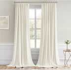 MIULEE Cream Back Tab Blackout Curtains 102 Inch Long 2 Panels Set - Image 9