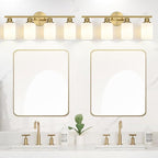 Zarbitta 4-Light Bathroom Light Fixtures, Brushed Gold Modern Vanity Lights - Image 7