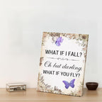 Inspirational Purple Butterfly Wall Art Decor, What If You Fly Motivational - Image 6
