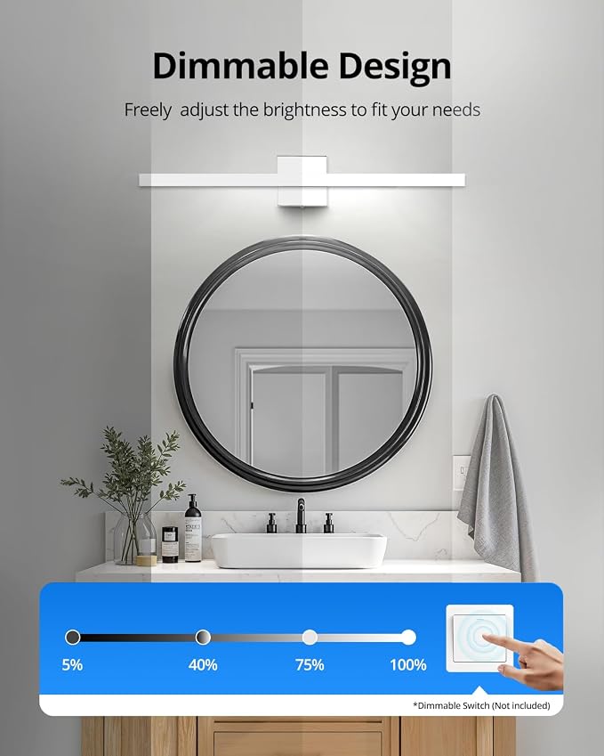 Combuh LED Bathroom Vanity Light Bar Dimmable IP44 Over Mirror Lighting Fixture - Image 2