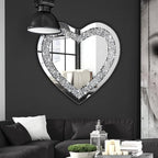 DMDFIRST Crystal Crush Diamond Heart Shaped Silver Mirror - Image 4