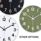 HZDHCLH Wall Clock 8 Inch Silent Non Ticking Wood Battery Operated Green Wooden - Image 4