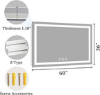 Koonmi 60"x36" LED Mirror for Bathroom, 90CRI Anti-Fog Vanity Mirror - Image 8