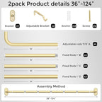 2 Pack Curtain Rods 36-120 Inch, Living Room, Sliding Door - Image 7