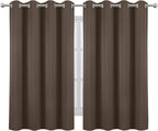 LEMOMO Chocolate Brown Thermal Blackout Curtains/52 x 54 Inch/Set of 2 Panels - Image 2