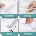 Arthome Marble Contact Paper, Peel and Stick Wallpaper 11.8x100 inch Self - Image 6
