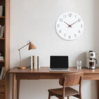 Mosewa Wall Clock 12 Inch Silent Non Ticking Battery Operated Wooden White - Image 7