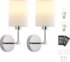 Battery Operated Wall Sconce Set of Two, Wireless Rechargeable Wall Light - Image 9