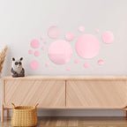 Shappy 32 Pcs Acrylic Mirror Wall Stickers Removable Round Wall Decal Circle - Image 7