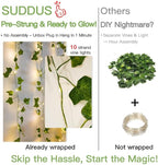 suddus 200 LED Vine with Light Plug in, 6.5ft x 6.5ft Ivy Fairy Curtain Lights - Image 3