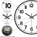 Wall Clocks Battery Operated, 12 Inch Non Ticking Digital Wall Clock, Silent - Image 6