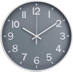 Wall Clock 12 Inch Grey Modern Simple Quartz Decorative Clock Non-Ticking by BAKBRAND