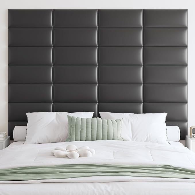 IFNOW Wall Mounted Upholstered Headboard King, 12 Panels 3D Peel and Stick by IFNOW