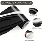Black and White Wave Wallpaper Border 196x4 Inch Peel and Stick Wall Border - Image 9