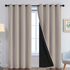Yakamok 100% Blackout Curtains 96 Inches Long, 2 Thick Layers Heat and Full by Yakamok