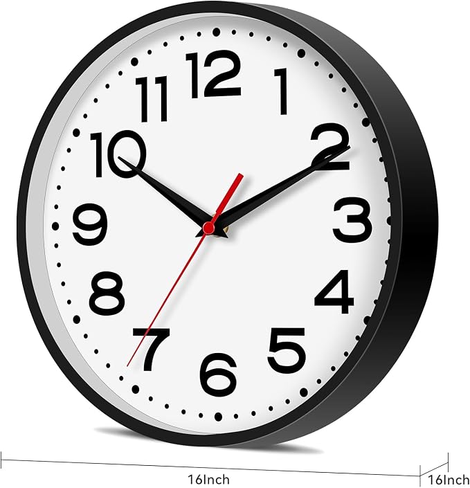 Roymnie Wall Clock Silent Non-Ticking Modern Clock Battery Operated 16 Inch - Image 9