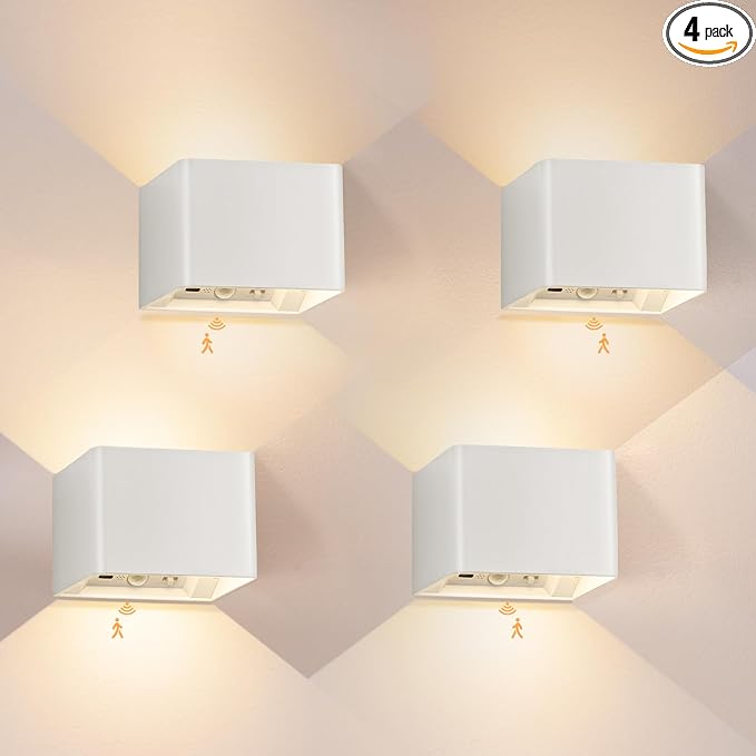 Yochoice Rechargeable Motion Sensor Wall Sconces Dimmable, 6000mAh Wireless by Yochoice