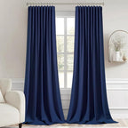 MIULEE Navy Blue Back Tab Blackout Curtains 108 Inch Long 2 Panels Set - Image 9