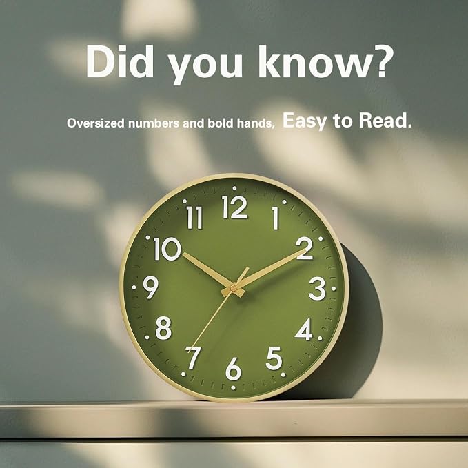 Mosewa Wall Clock 12 Inch, Battery Operated Non-Ticking Modern Analog Clock - Image 4