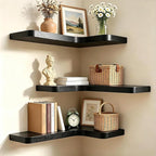 Floating Corner Shelves, Wall Shelf Set of 3, Shelves - Image 5