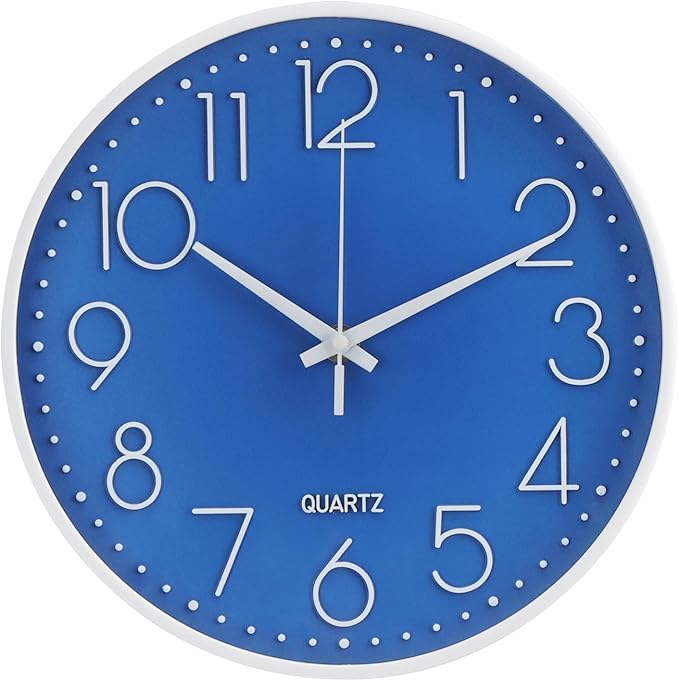Wall Clock Non-Ticking Silent Modern Simple Style Round Decor Clock by BAKBRAND