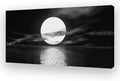 Cao Gen Decor Art S06475 Wall Art Canvas Sea White Full Moon in Night Picture by Cao+Gen+Decor+Art