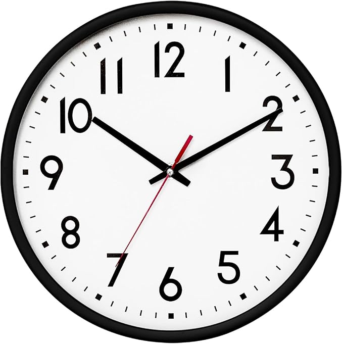 HZDHCLH Wall Clock Black, Silent Wall Clocks Battery Operated 8 Inch Modern Non by HZDHCLH