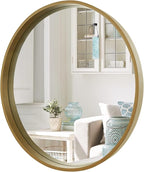 WallBeyond Round Mirror with Wood Frame by WallBeyond