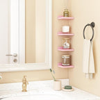 Fixwal Pink Shelves, 5x5 Inches Small Wall Shelf Set of 4, Rustic Wood Floating - Image 5