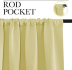 NICETOWN Kitchen Curtains, Short Blackout Drapes, Paler Yellow, Thermal - Image 2