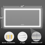 60"x36" LED Bathroom Mirror - Image 8