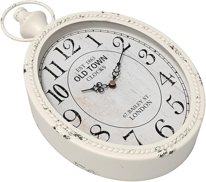 Menterry Small Retro Oval Wall Clock, Antique Old Design, Battery Operated - Image 3