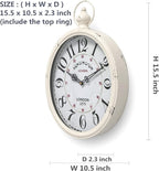Menterry Oval Retro Wall Clock, Rustic Vintage Style, Battery Operated Silent - Image 3