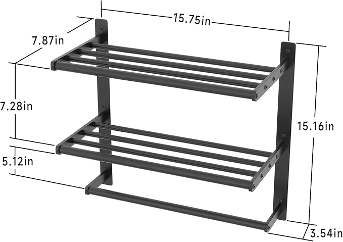 Hotel Towel Racks for Bathroom Wall Mounted, BETHOM Towel Shelf for Bathroom - Image 3