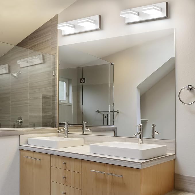 SineRise LED Modern Bathroom Vanity Light Fixtures, Matte White Modern Acrylic - Image 6