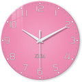 XNM Round Small Wall Clocks Battery Operated 12 Inch Pink Wall Clock by XNMwallclock