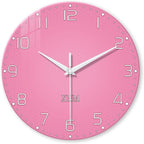XNM Pink Clock for Girls Bedroom Small Wall Clock Battery Operated 14 Inch by XNMwallclock
