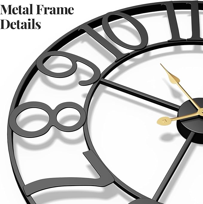 Cuspin 36 Inch Wall Clock, Large Wall Clock Decorative - Image 4