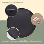 HARRITPURE Round Mirror 15.7 Black Wall Mounted Circle Mirrors Vanity Mirror - Image 7