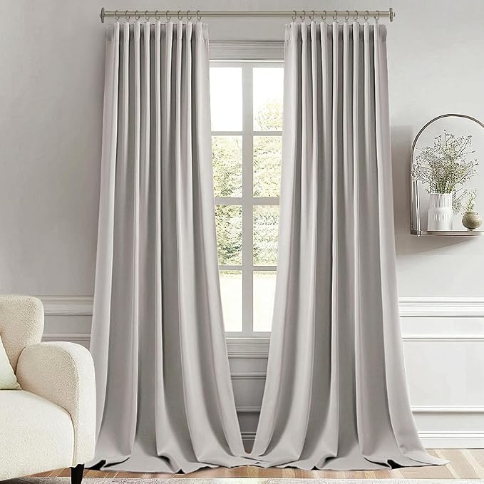 MIULEE Stone Back Tab Blackout Curtain 96 Inch Long 2 Panels Set - Image 8