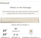 TWOPAGES Natural Woven No Drill Roman Shades, Custom Cordless Blackout Bamboo - Image 8