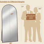 69"x28" Full Length Mirror, Arched Full Body Mirror, Standing Hanging or - Image 4