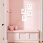 SEHSUVC Coquette Pink Bow Bible Verse Wall Art Set of 4, Christian Scripture - Image 6