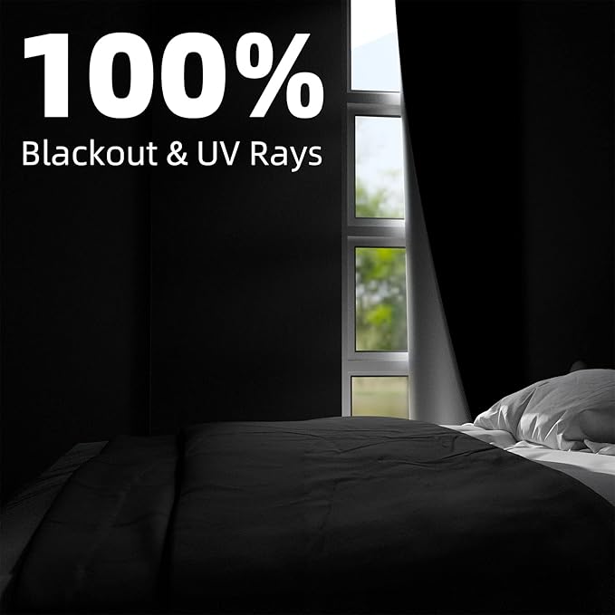 NIGHTON Portable Blackout Curtains 100"×57", Strong Hook and Loop Tape Strips - Image 2