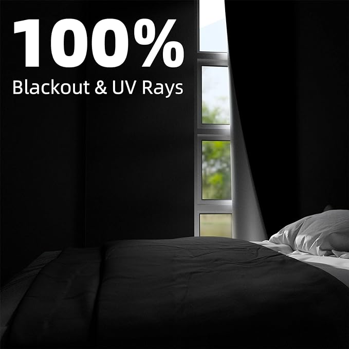 NIGHTON Portable Blackout Curtains 120"×57"Strong Hook and Loop Tape Strips - Image 2