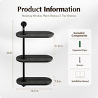 Rotating Window Plant Shelves 3-Tier, Wooden Window Shelf - Image 2