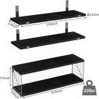 Fixwal 3+1 Tier Bathroom Floating Shelves Over Toilet, 15.8in Farmhouse Rustic - Image 3